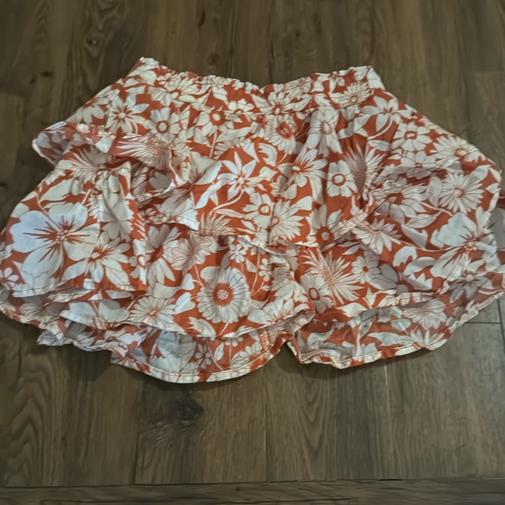 American Eagle, Burnt Orange Floral Skirt